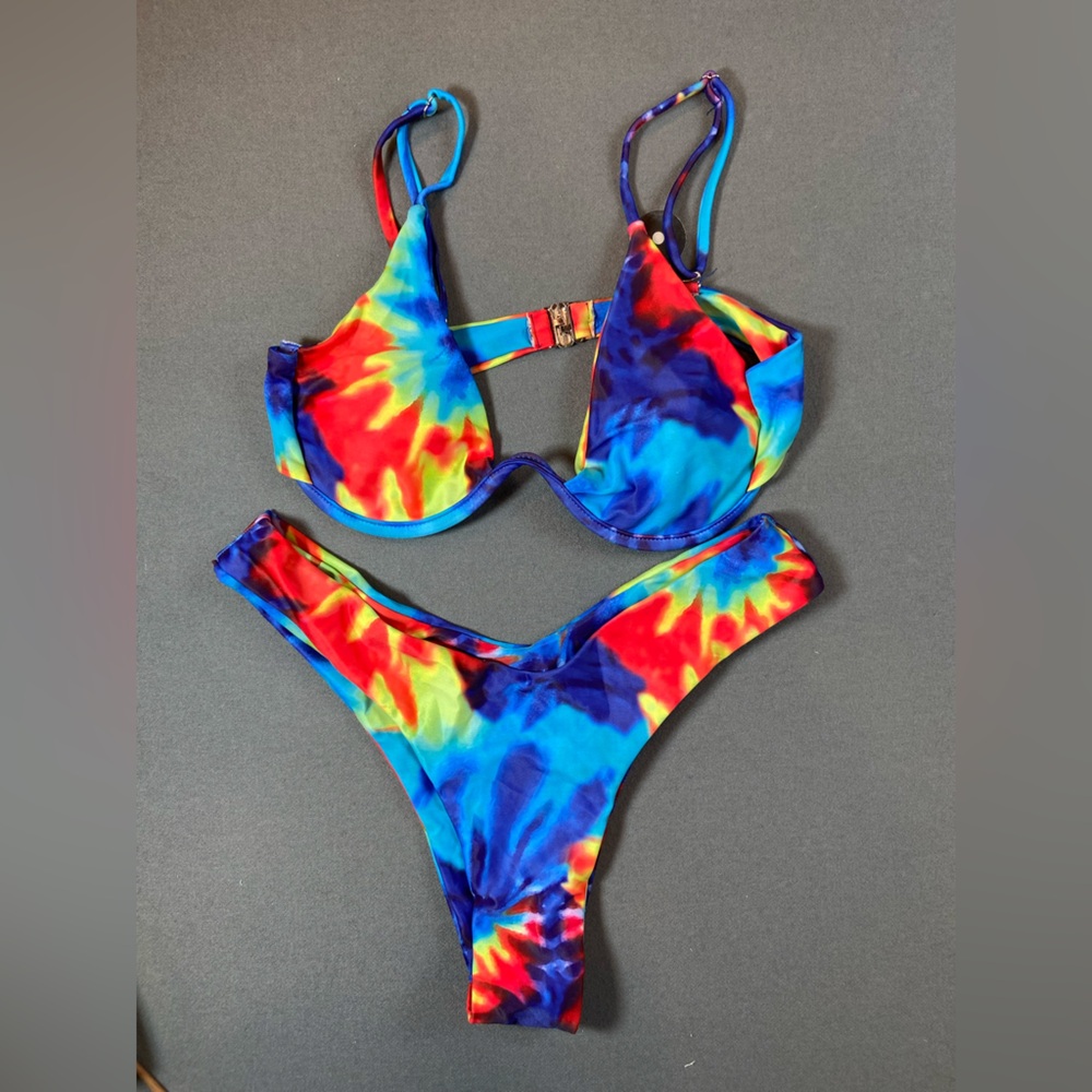 Zaful Tie Dye Underwire Bikini‎ Set Size Small